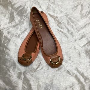 New! Ralph Lauren salmon and brown flat